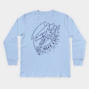 blue eyes- lines Kids Long Sleeve T-Shirt